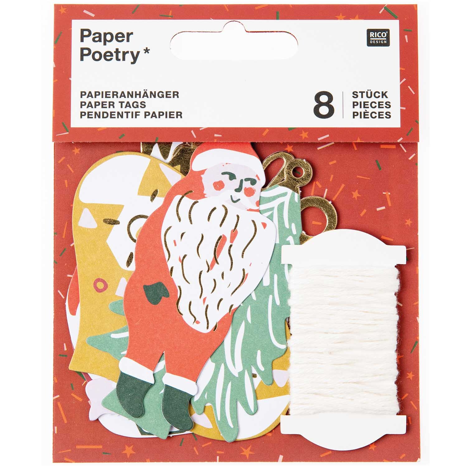 Paper Poetry Papieranhänger Nostalgic Christmas classic 8 Stück