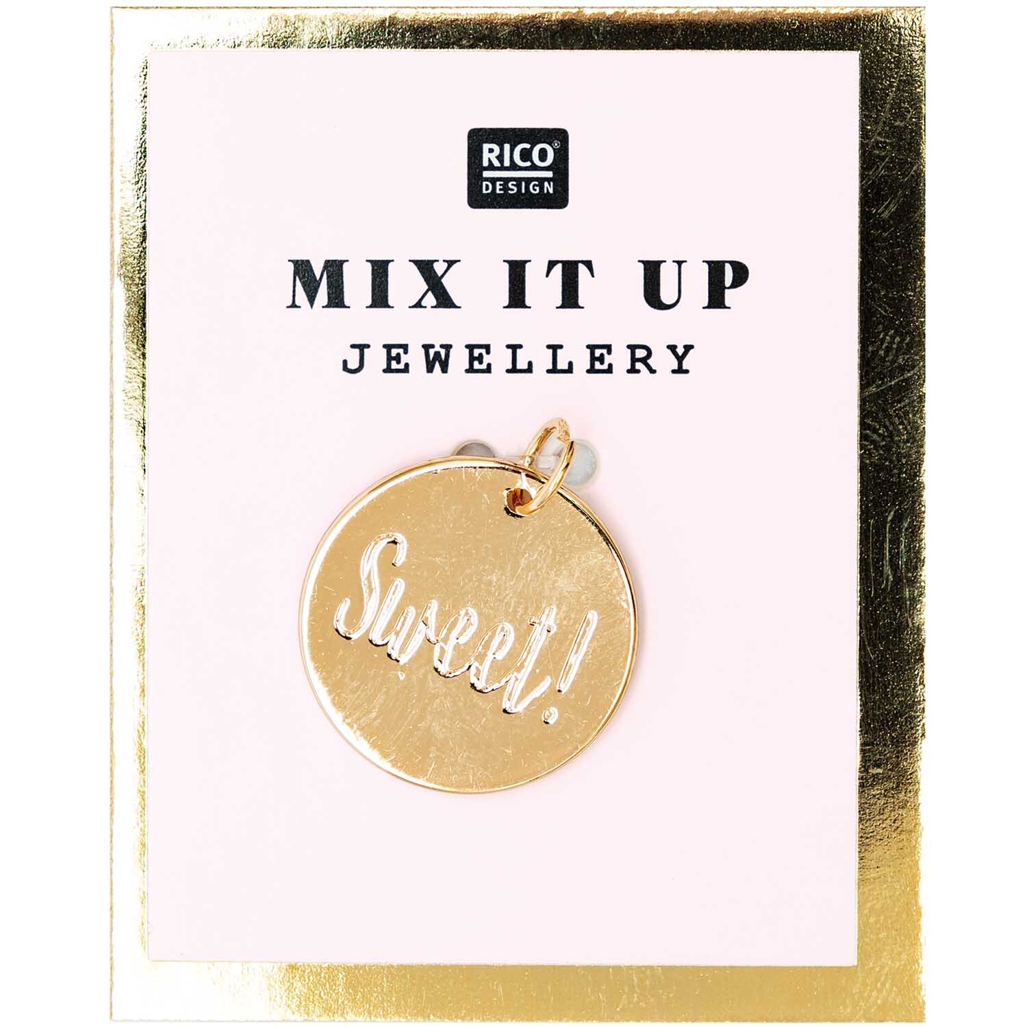 Mix it Up - Jewellery Anhänger Scheibe Sweet gold Ø17mm