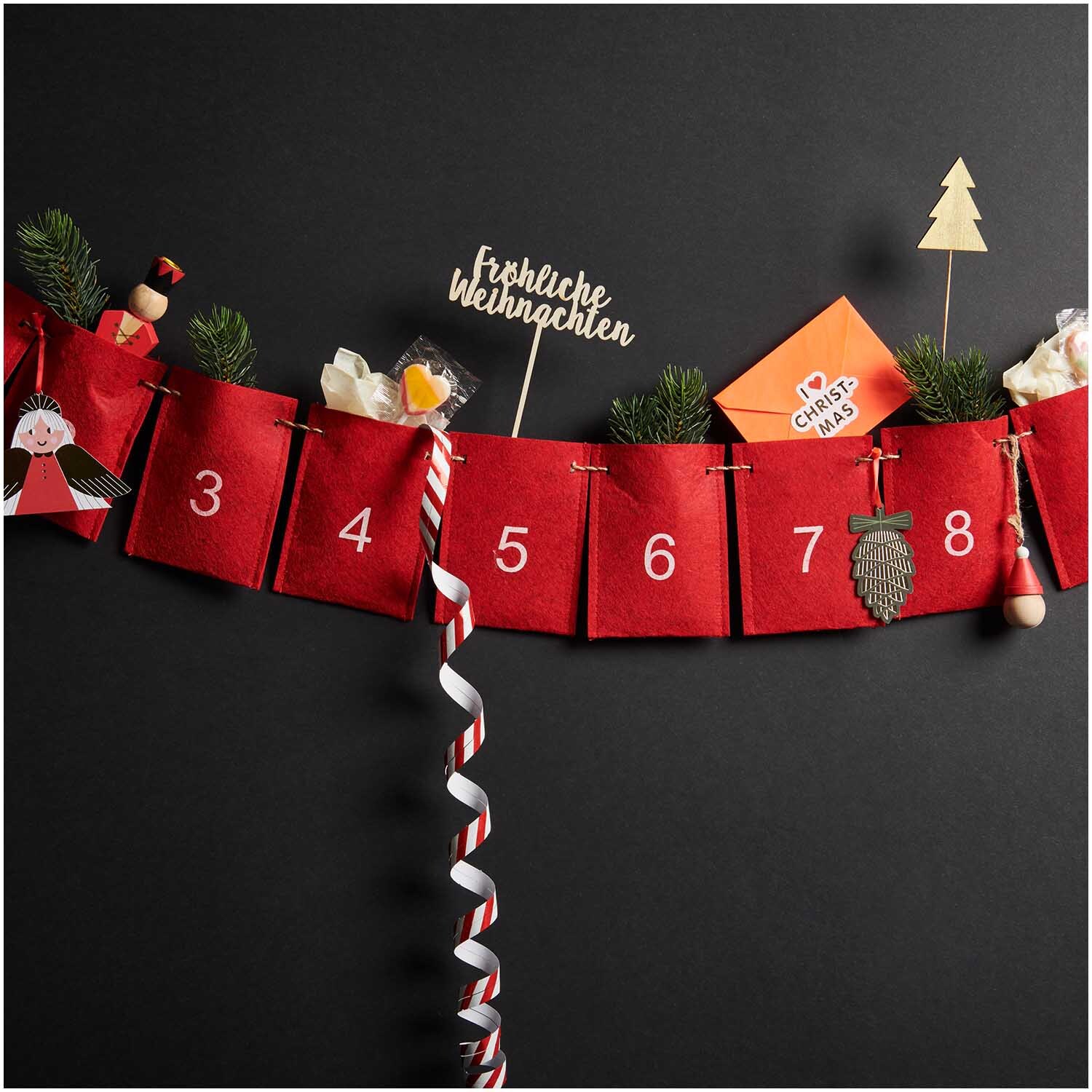 Adventskalender Girlande 1-24 260cm