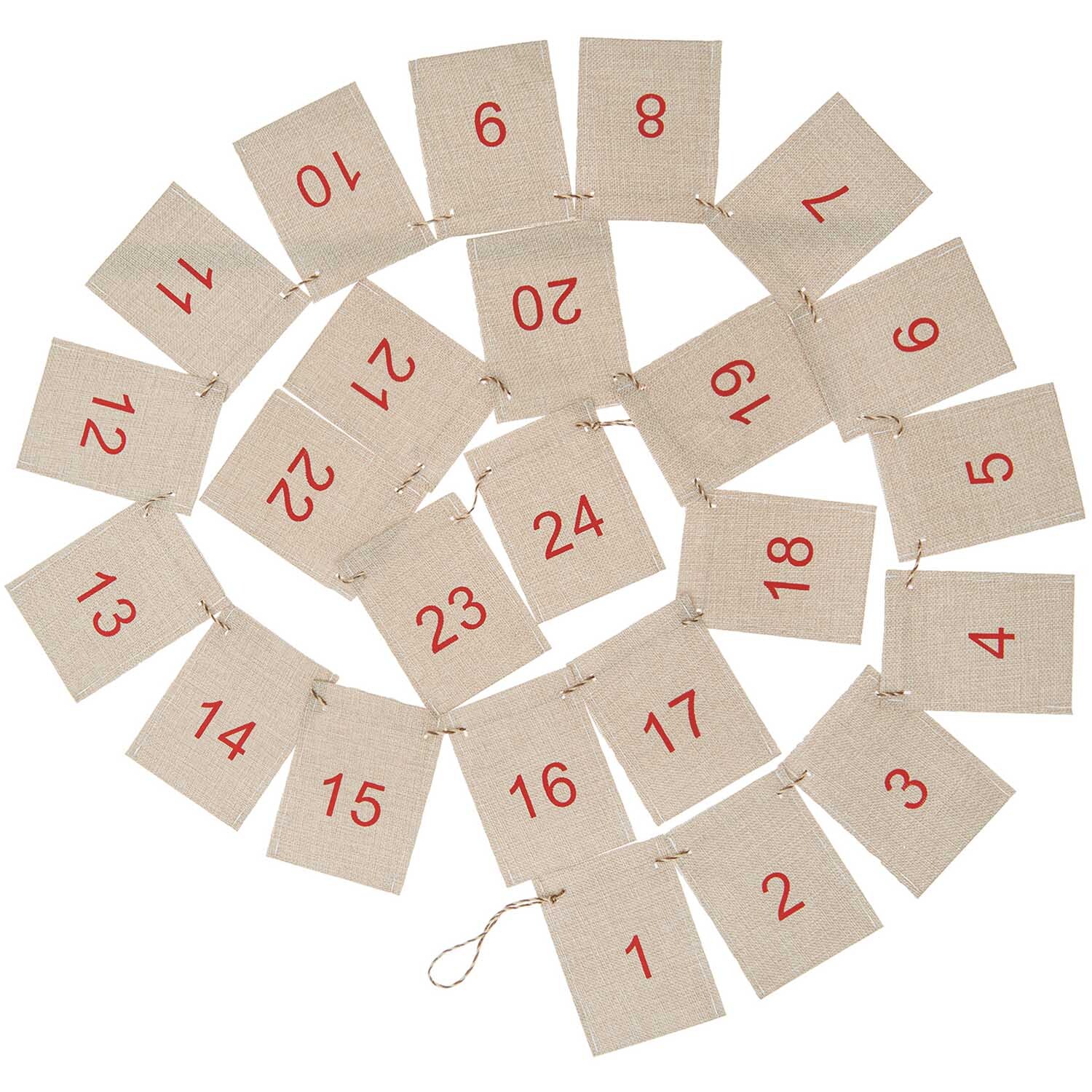 Adventskalender Girlande 1-24 260cm