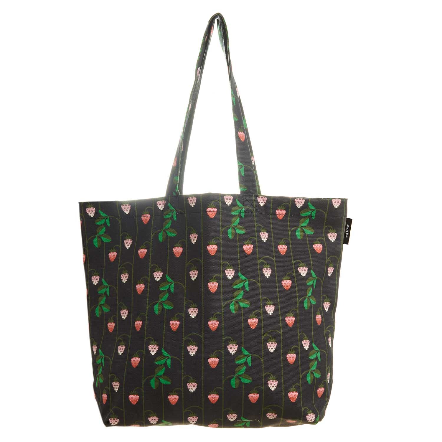 Canvas-Shopper Erdbeeren blau