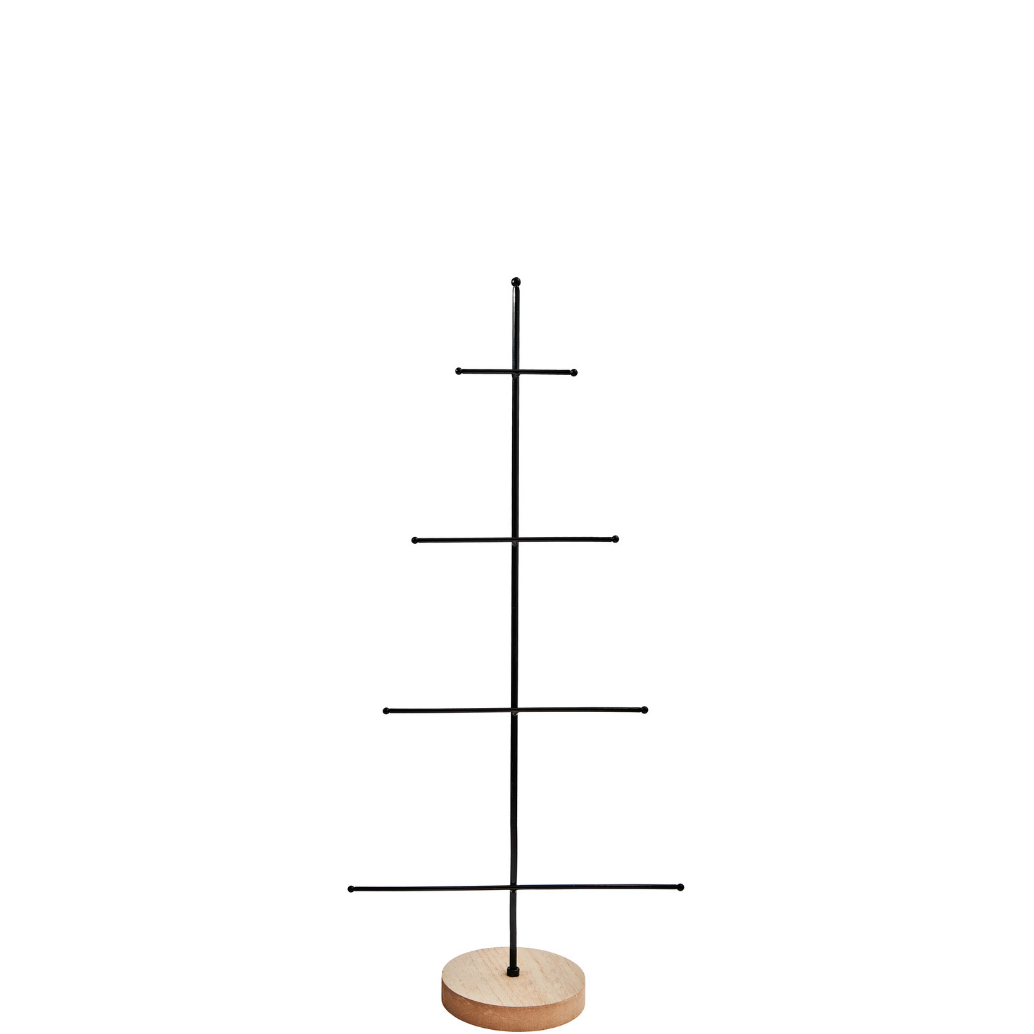 Metall-Tannenbaum mit Holzsockel