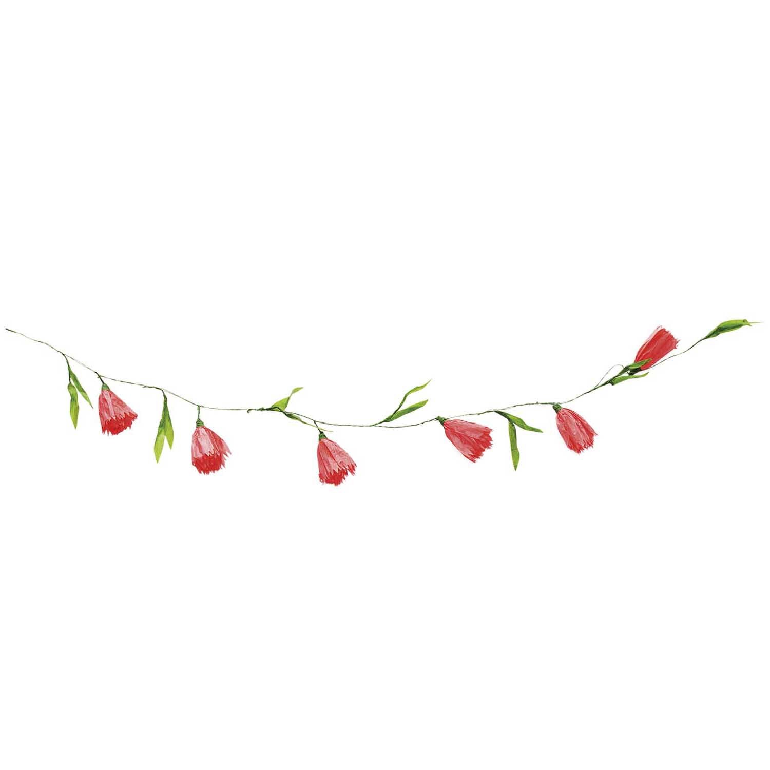 Papierblumen Girlande rot 180 cm