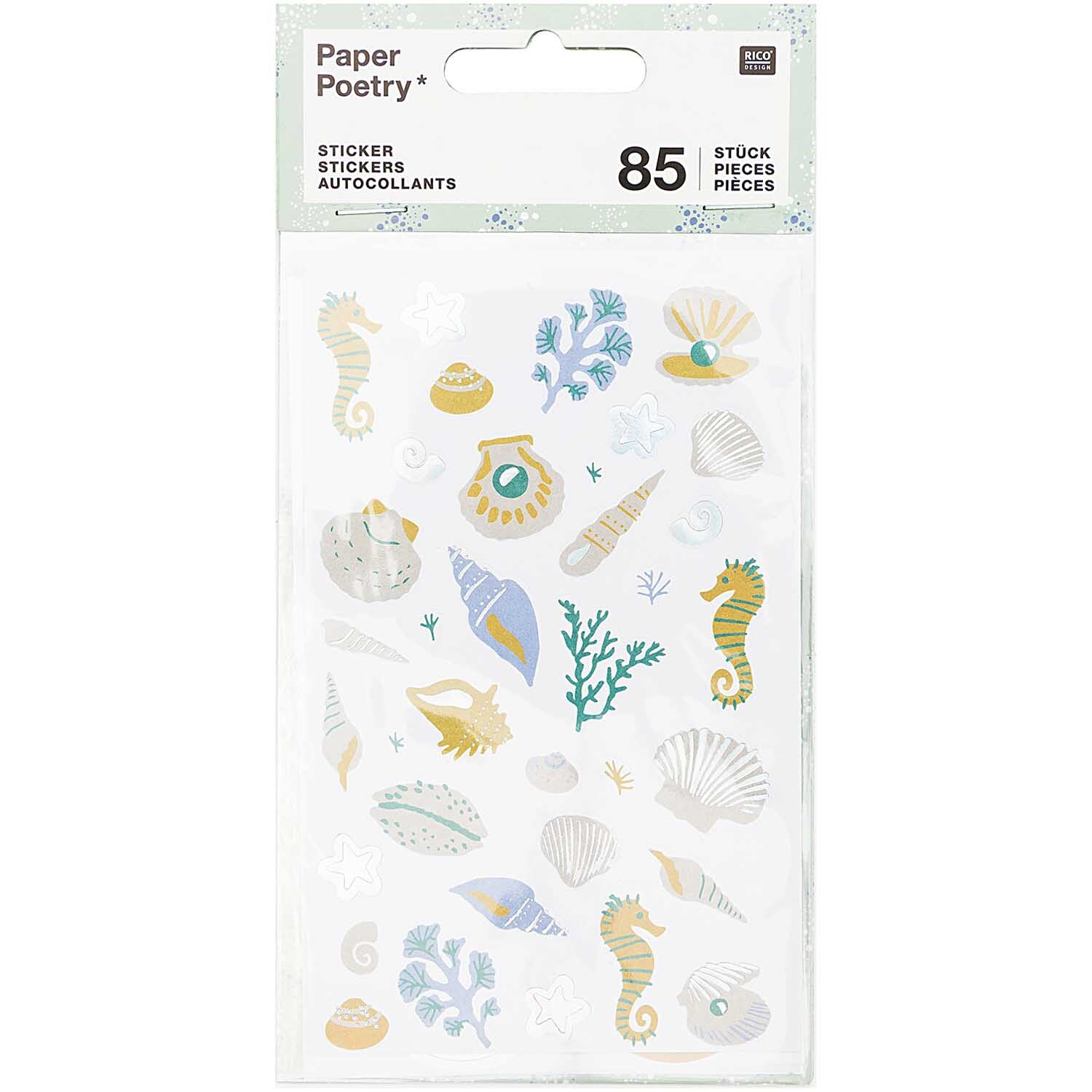 Paper Poetry Sticker Mermaid Muscheln 85 Stück