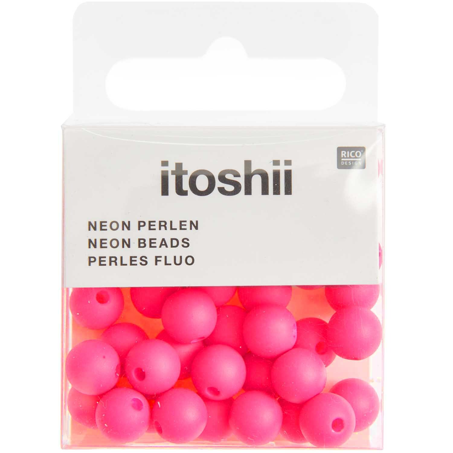 itoshii Kunststoffperlen neon 8mm 40 Stück