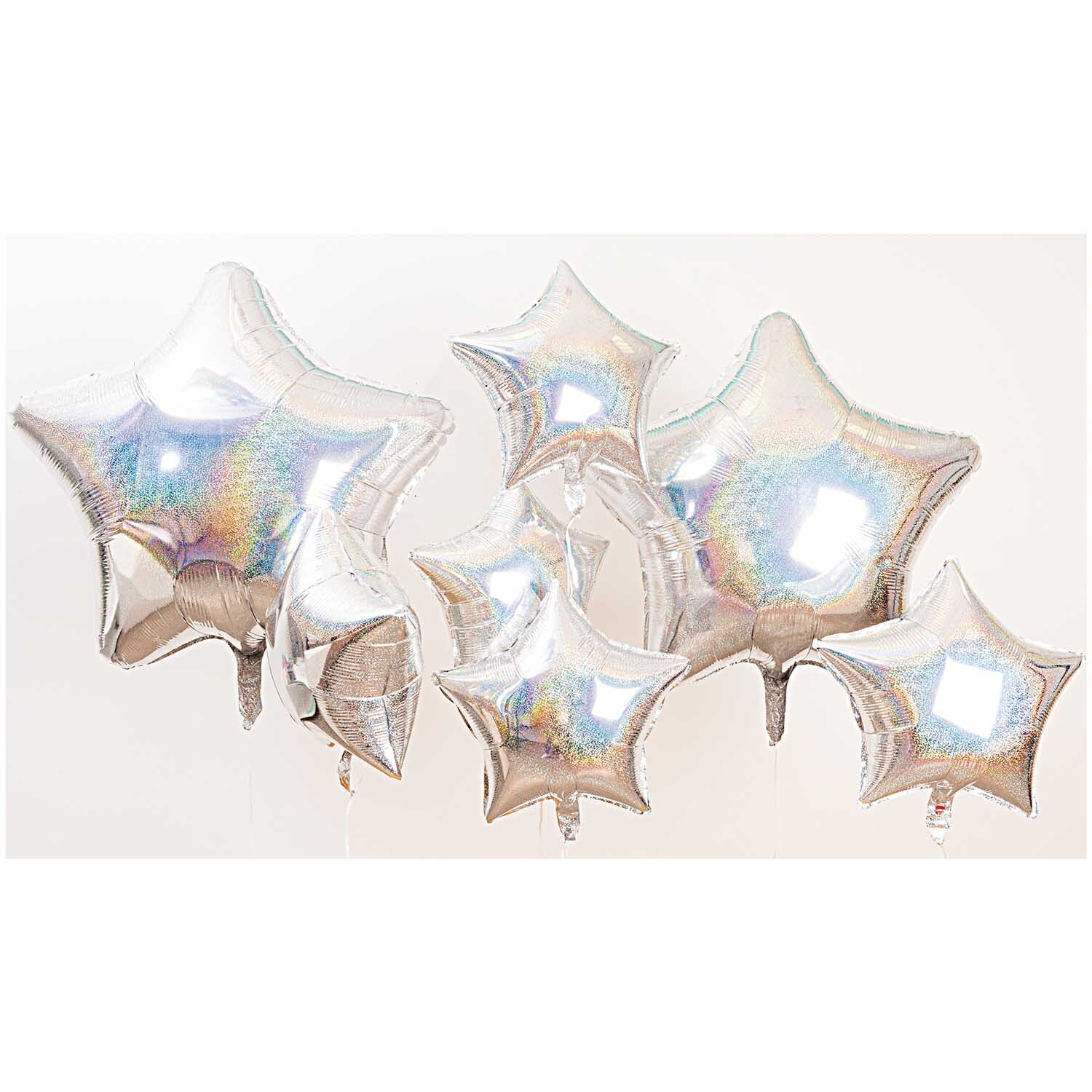 Folienballon Stern silber-holographic klein 36cm