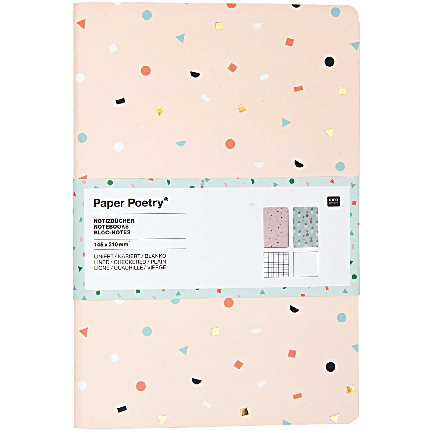 Paper Poetry Notizbücher Tropical Spring A5 2 Stück