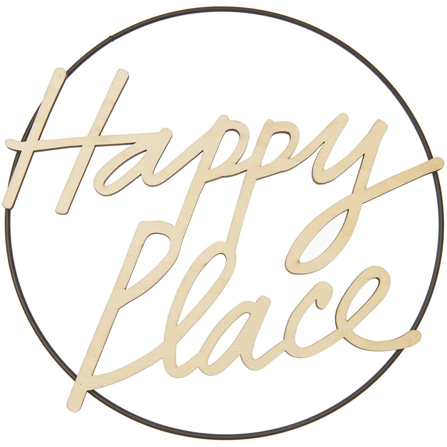 Holzschriftzug magnetisch "Happy Place" 25x20cm