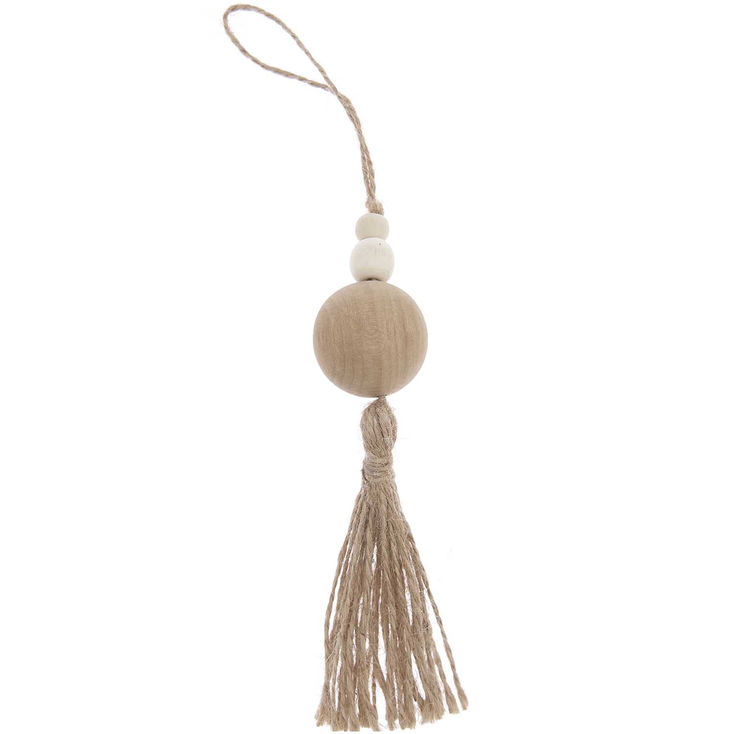 Deko-Tassel mit großer Holzperle natur 16cm