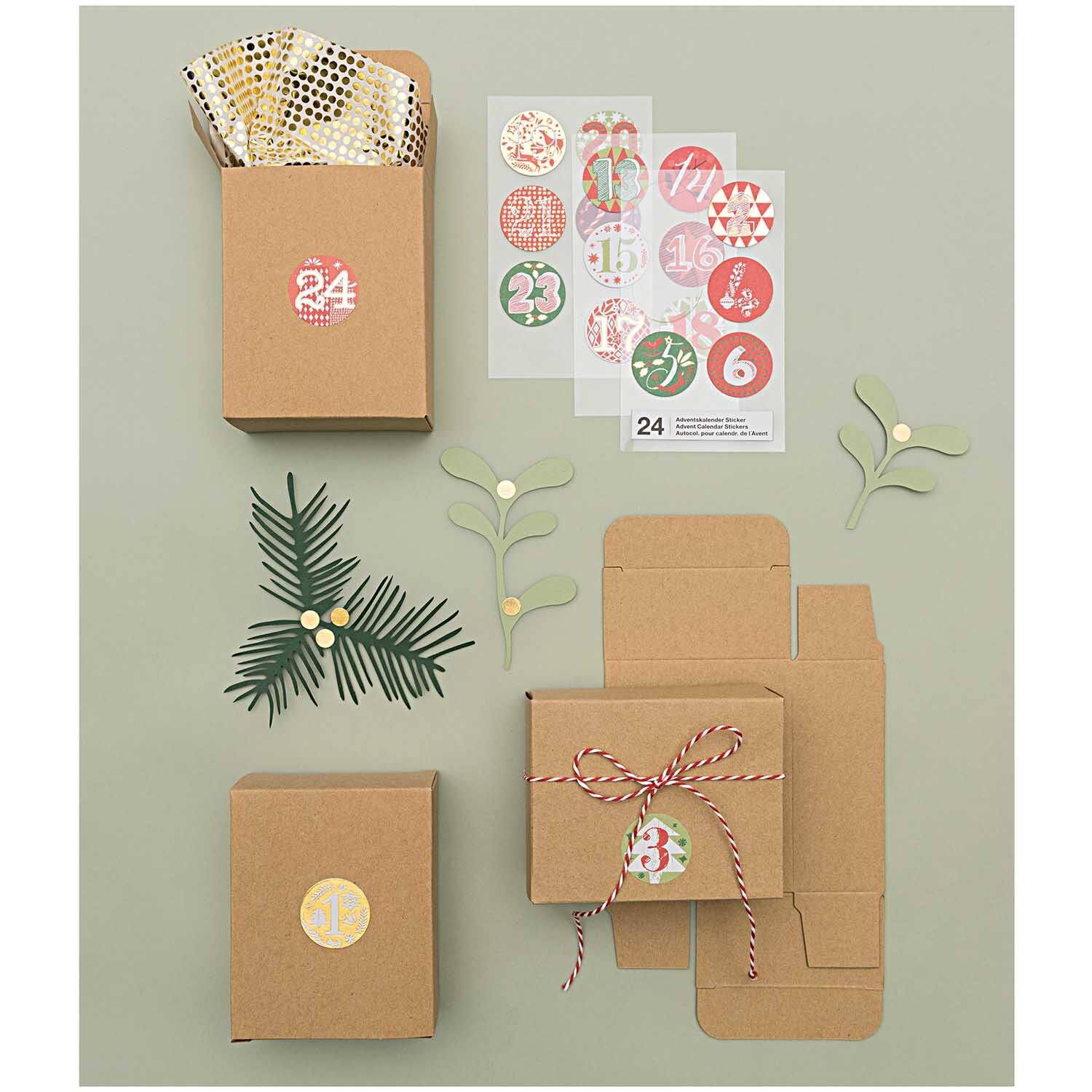 Paper Poetry Adventskalender Boxen Set 24teilig