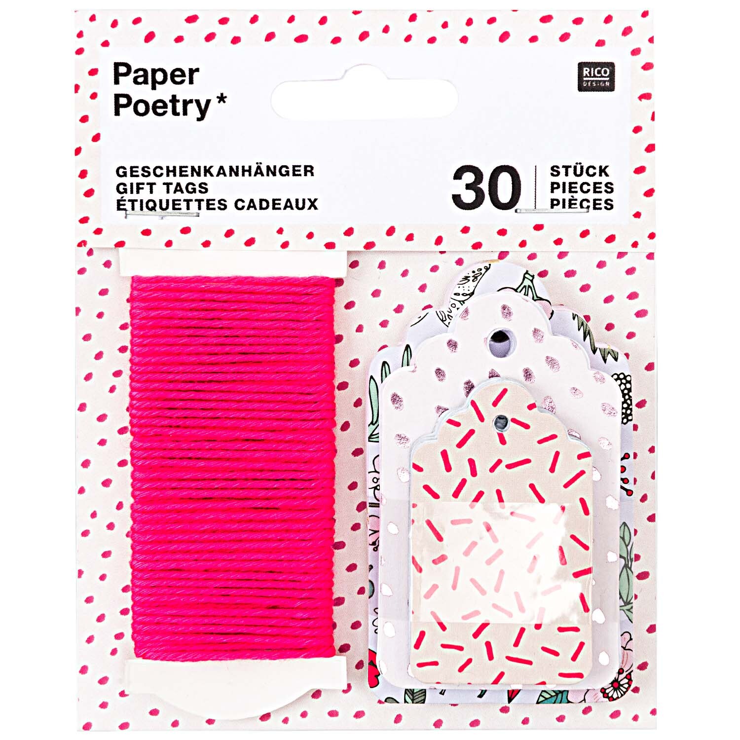 Paper Poetry Geschenkanhänger Hygge Flowers 30 Stück