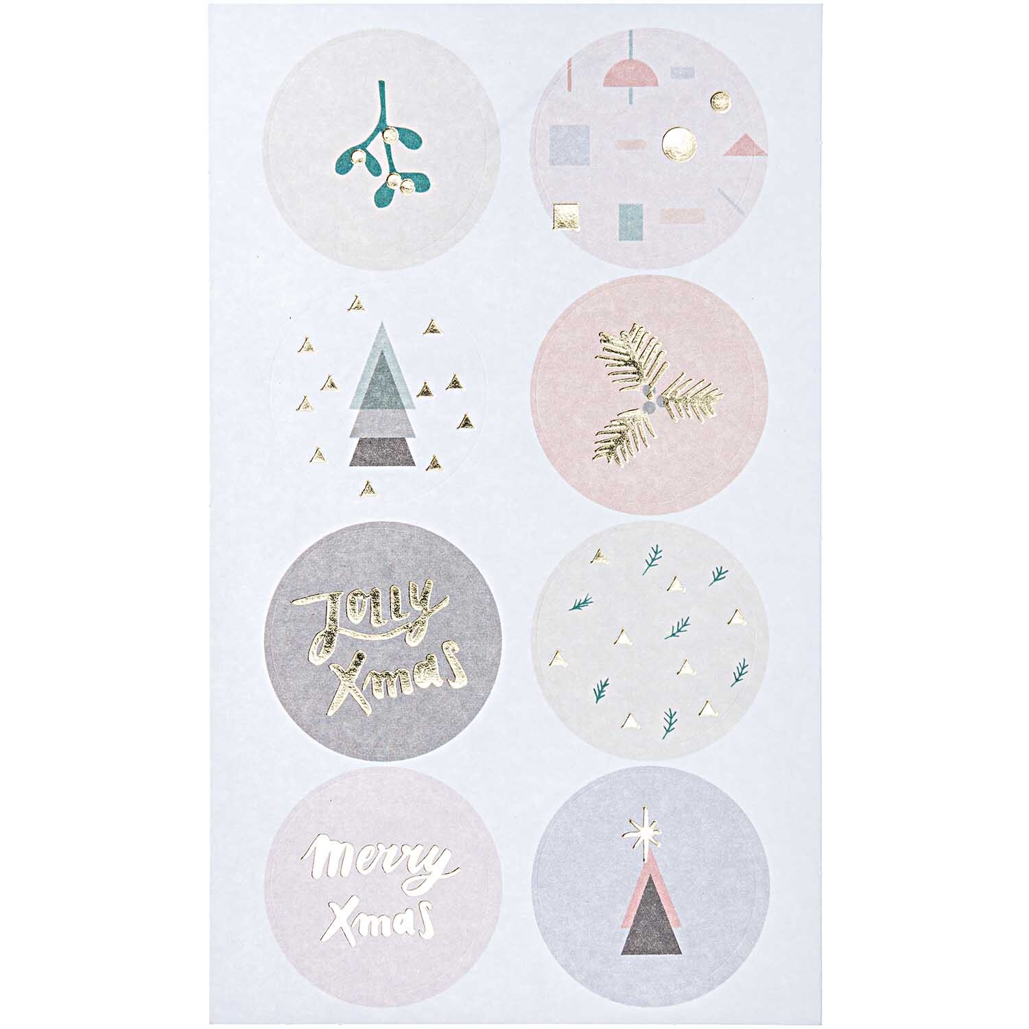 Paper Poetry Sticker Jolly Christmas pastell 4 Blatt