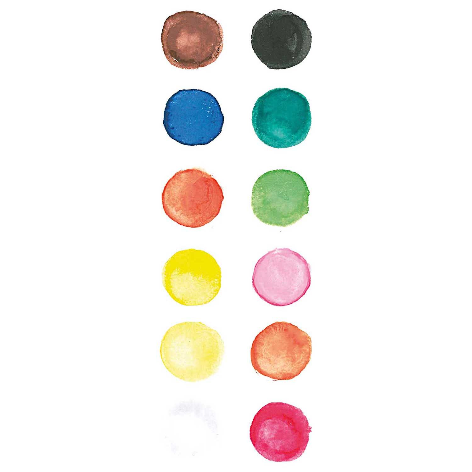 Basic Water Colours Wasserfarbkasten 12 Farben