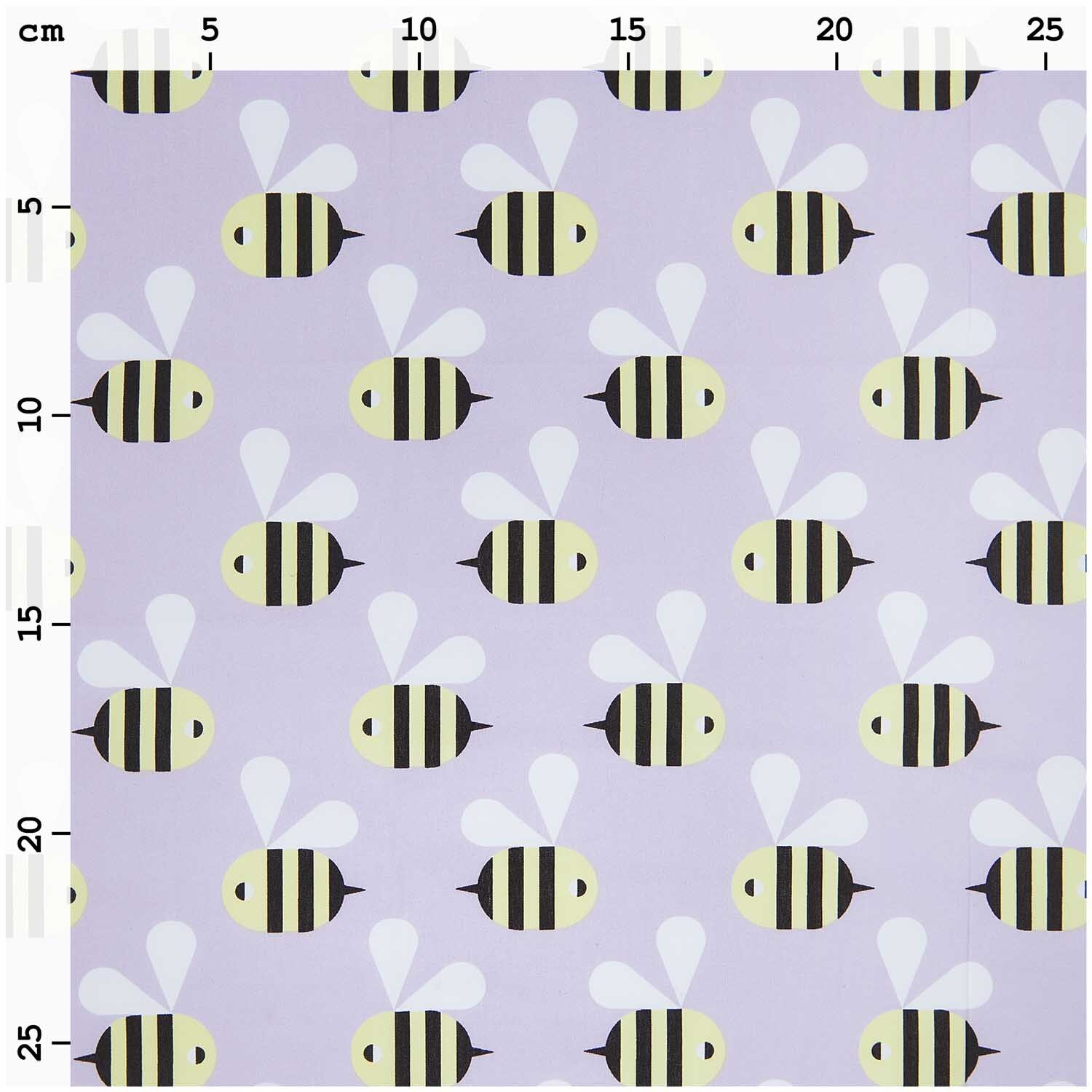 Meterware Baumwoll-Popelin flieder Bienen