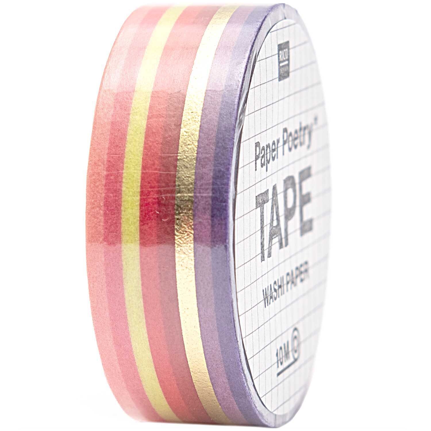 Paper Poetry Tape Streifen rot-gold 1,5cm 10m