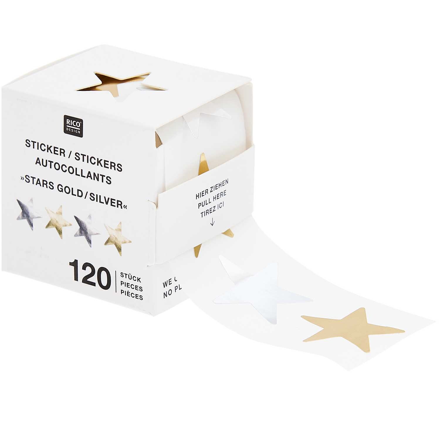 Paper Poetry Mini-Sticker Sterne Gold-Silber auf der Rolle