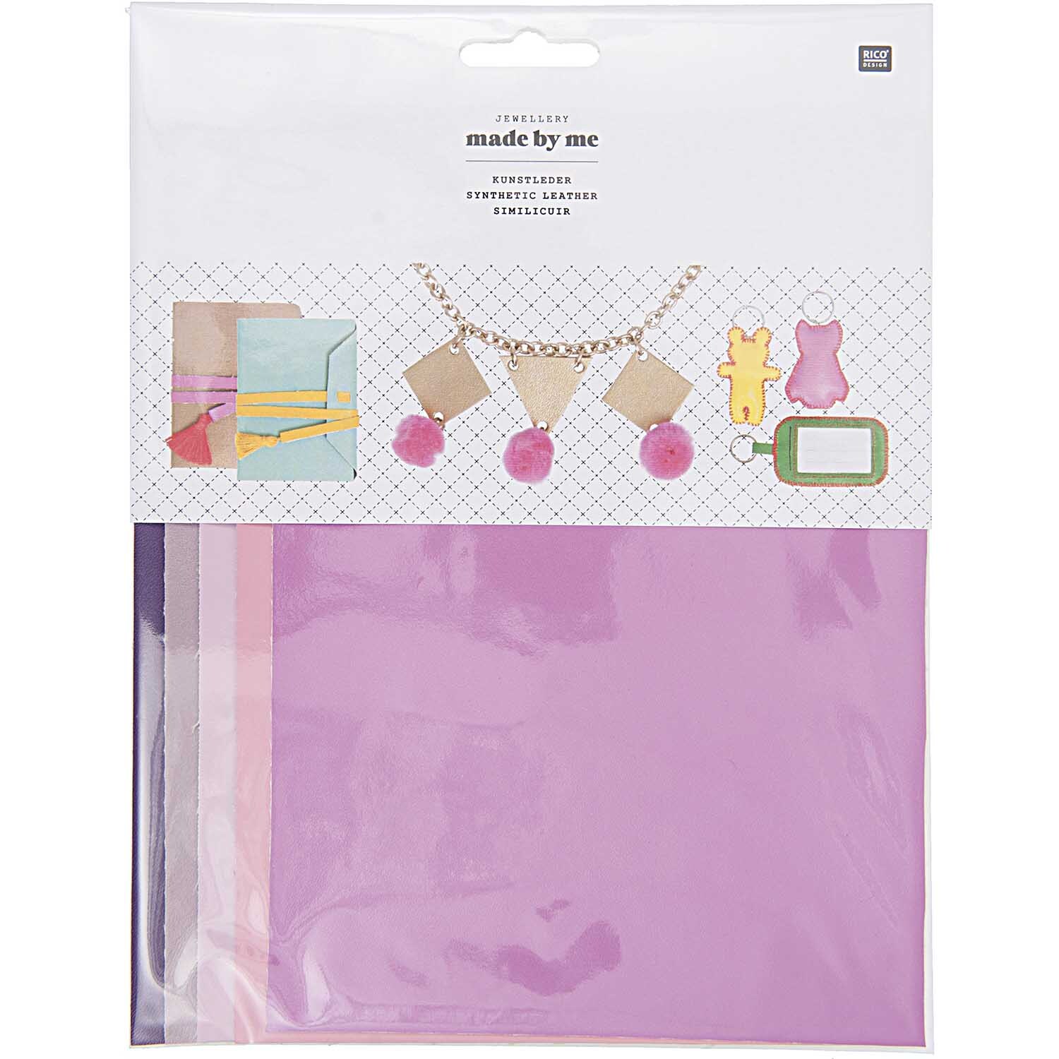 Kunstleder Set Girly 14,8x21cm 5 Stück