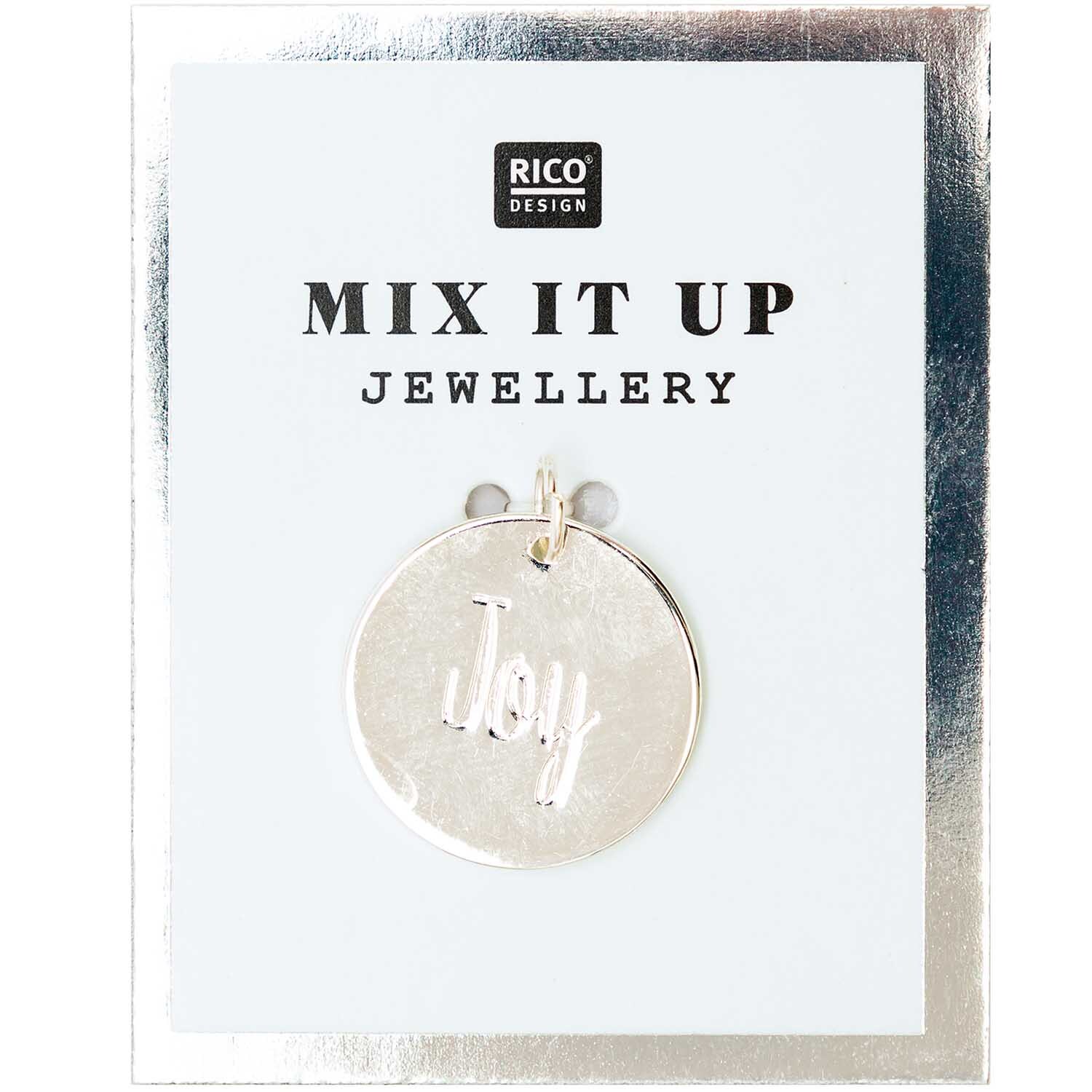 Mix it Up - Jewellery Anhänger Scheibe Joy silber Ø17mm