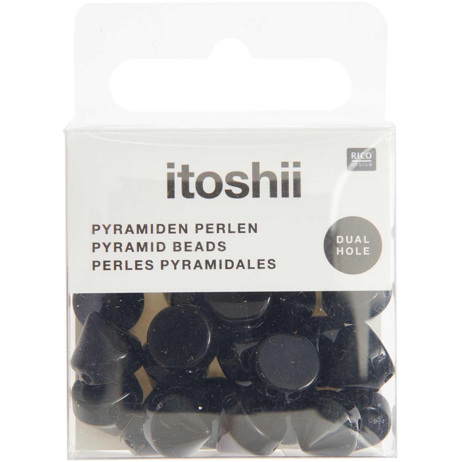 itoshii Pyramiden Perlen rund 10x10mm 24 Stück