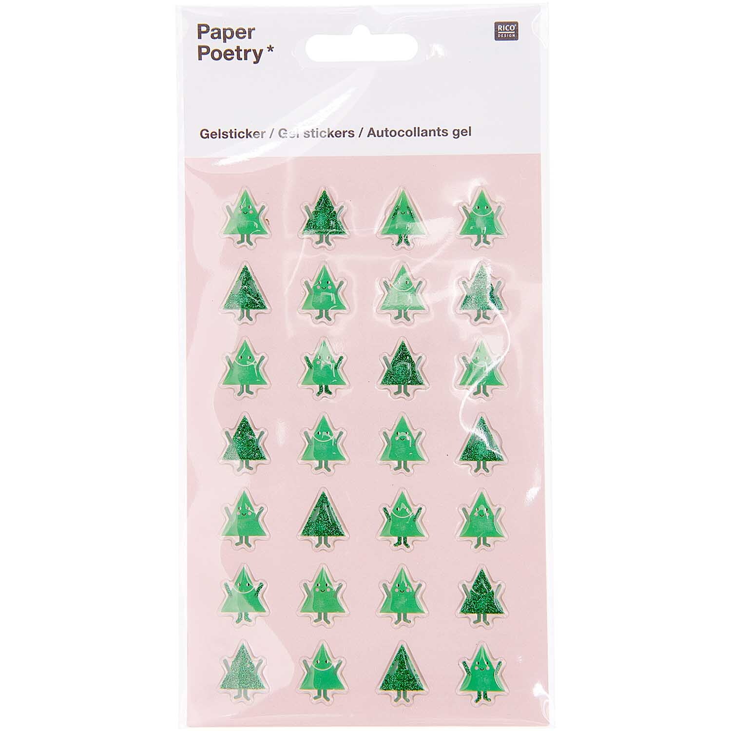 Paper Poetry Gelsticker Tannen 1 Blatt