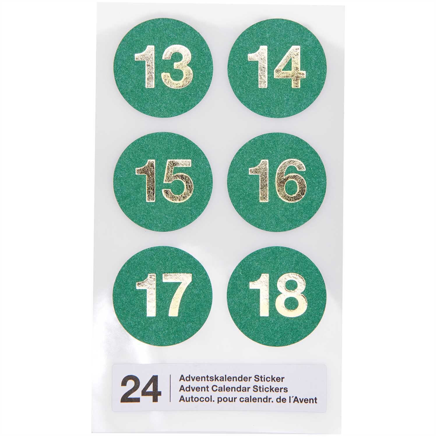 Paper Poetry Adventskalender Sticker Zahlen 1-24