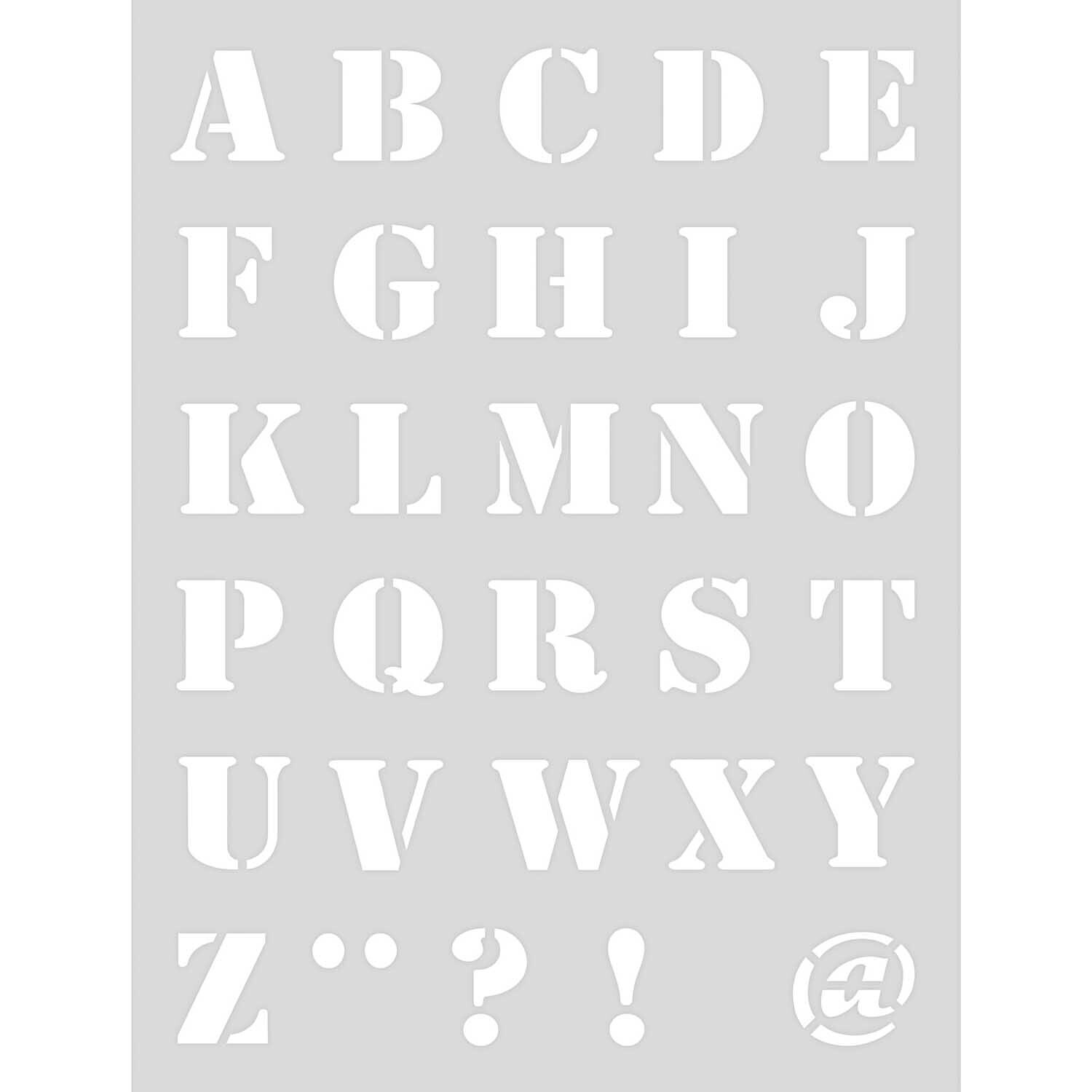 Schablone Alphabet 1 18,5x24,5cm selbstklebend