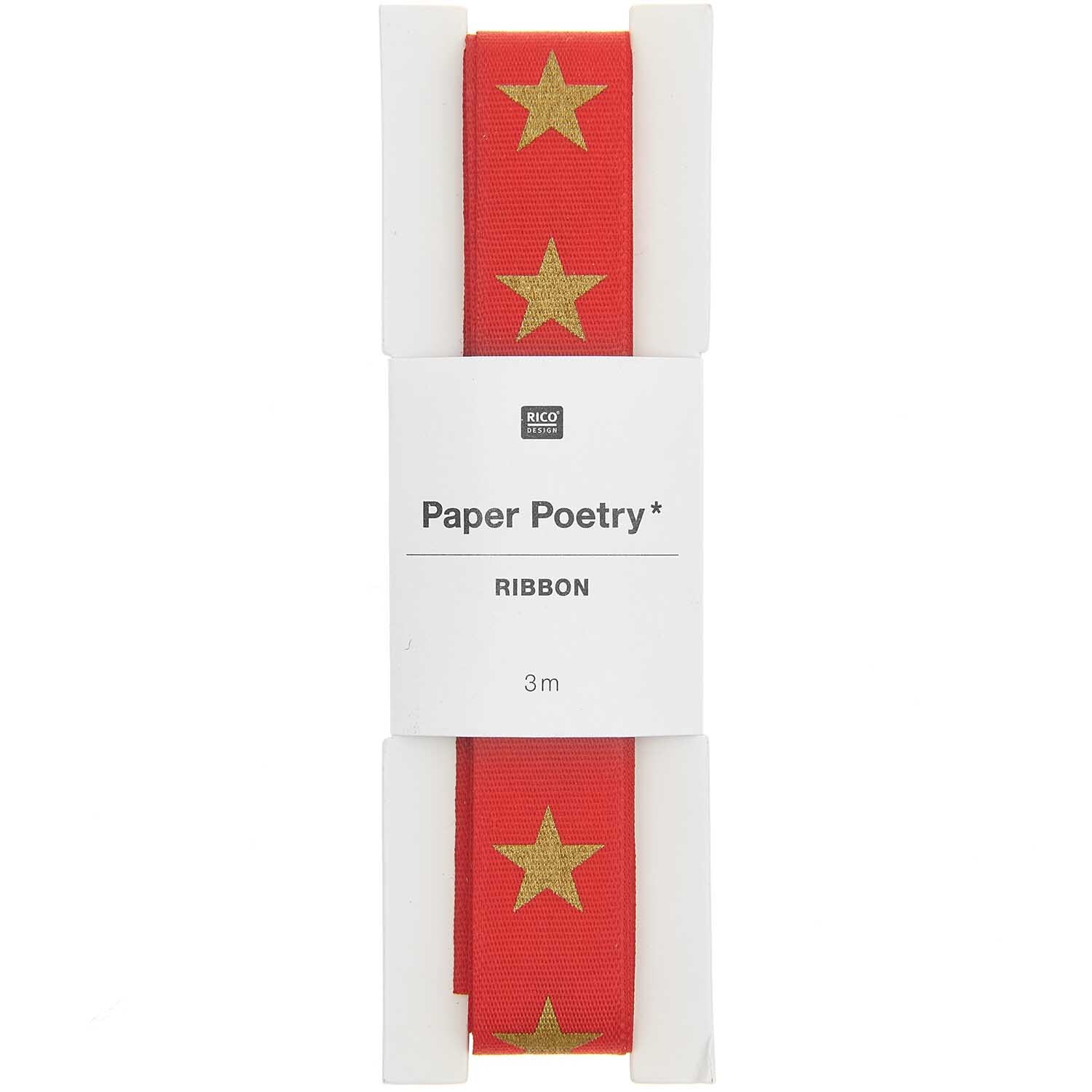 Paper Poetry Taftband Sterne 16mm 3m