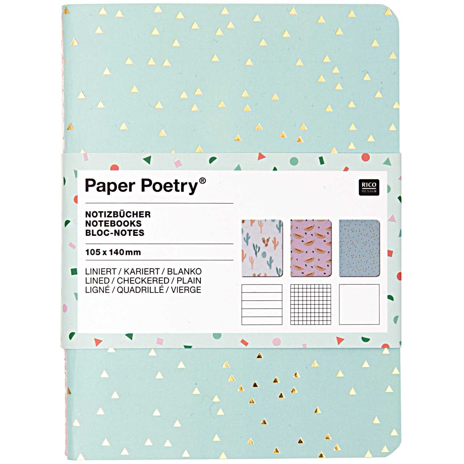 Paper Poetry Notizbücher A6 3 Stück