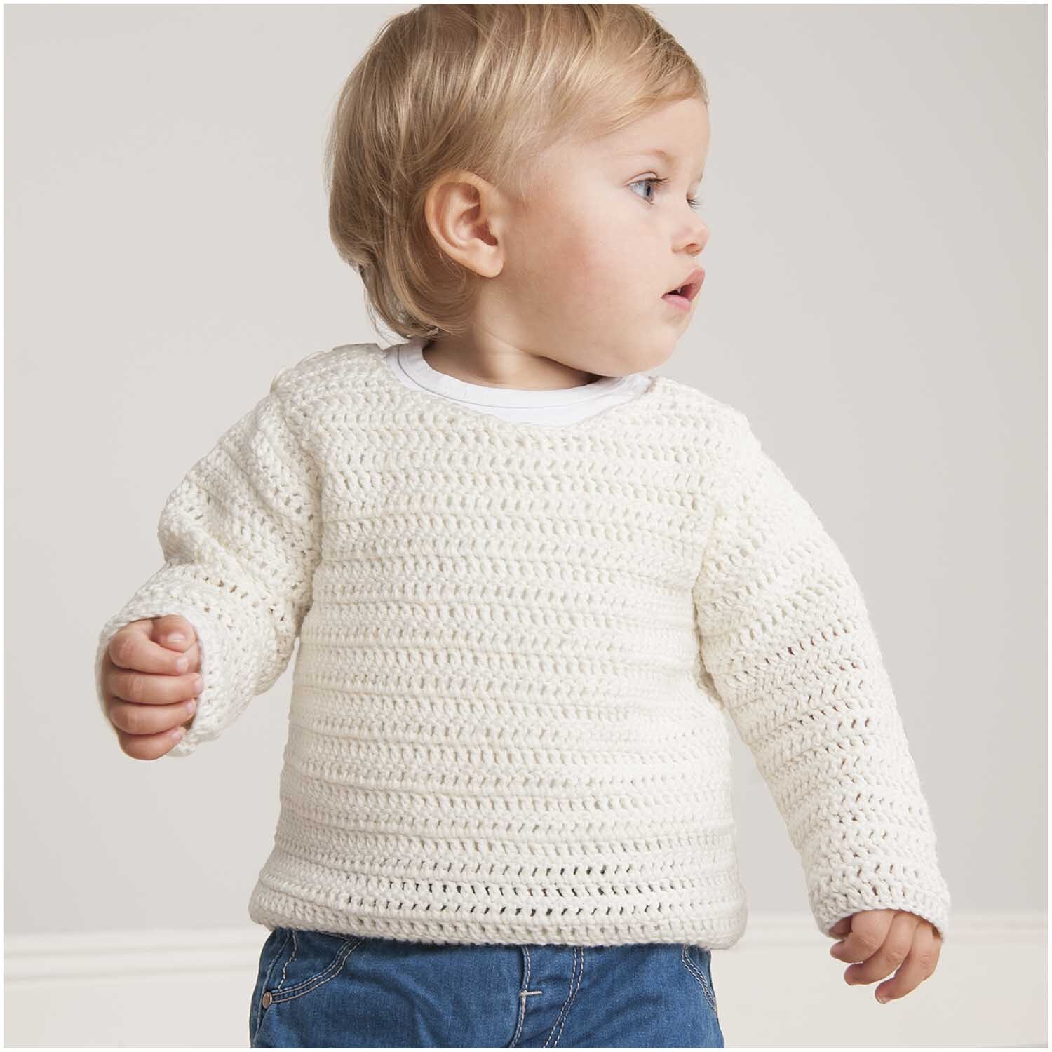 Häkelset Babypullover weiß 12teilig