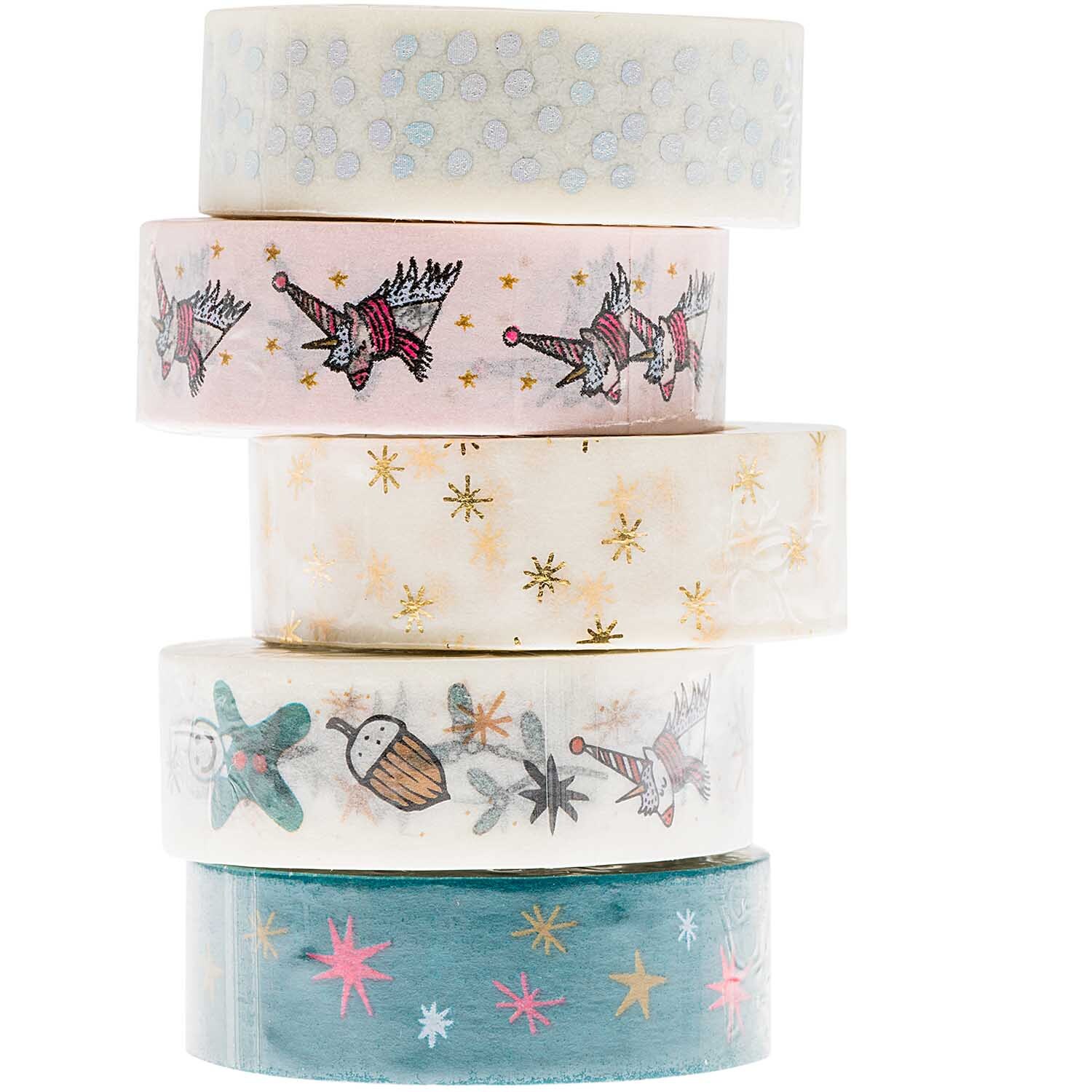 Paper Poetry Tape Set Magical Christmas 1,5cm 10m 5 Stück