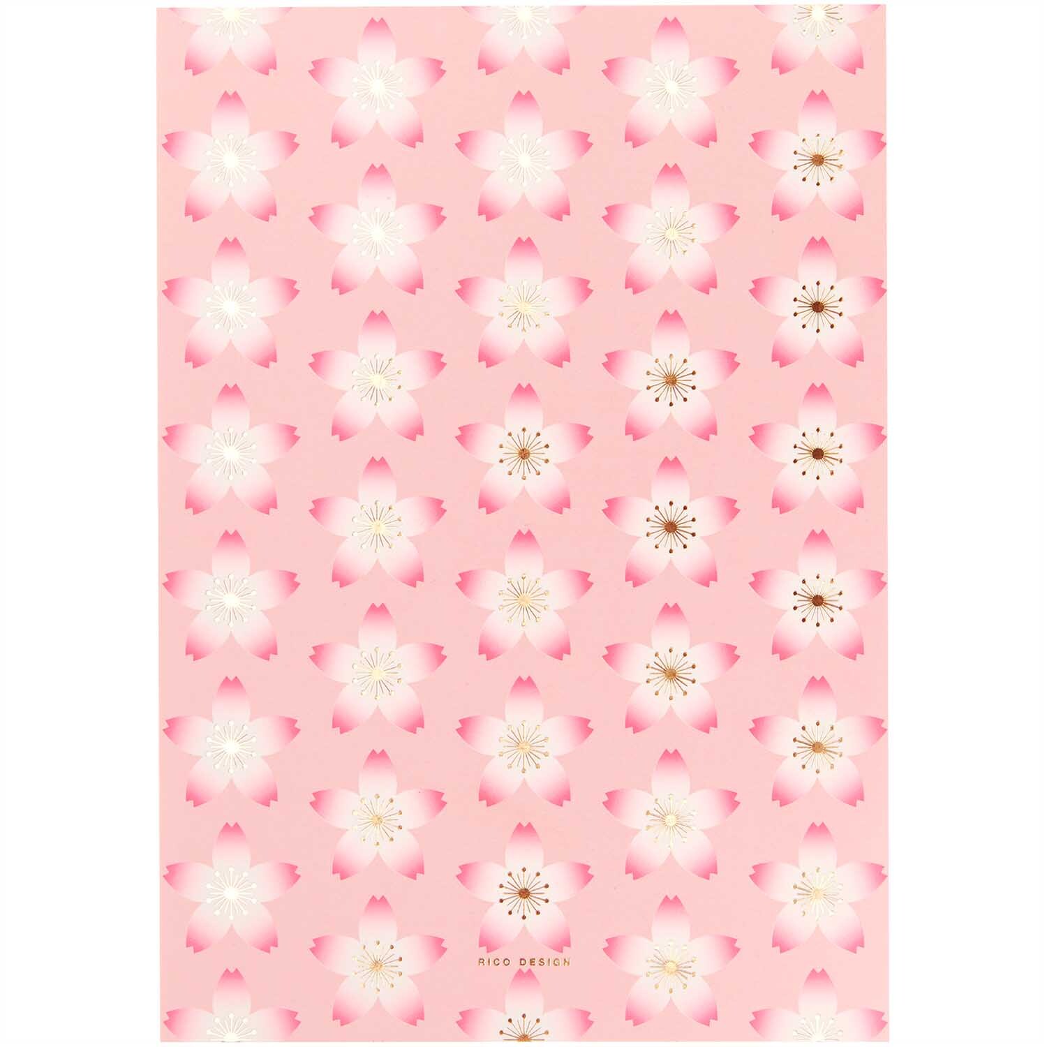 Paper Poetry Notizblock Kirschblüten pink A5 50 Blatt 100g/m²