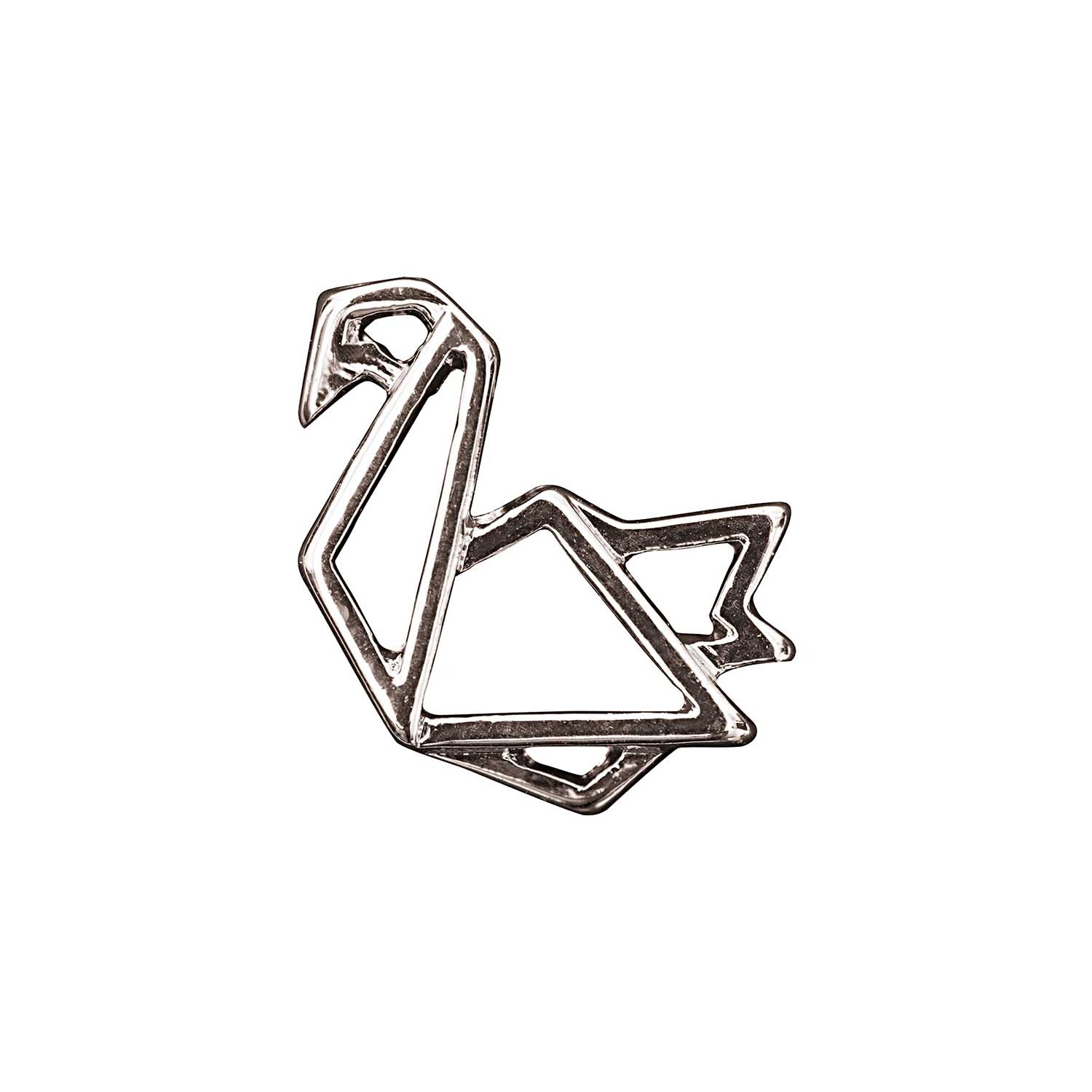 Anhänger Schwan Origami silber 16x17mm