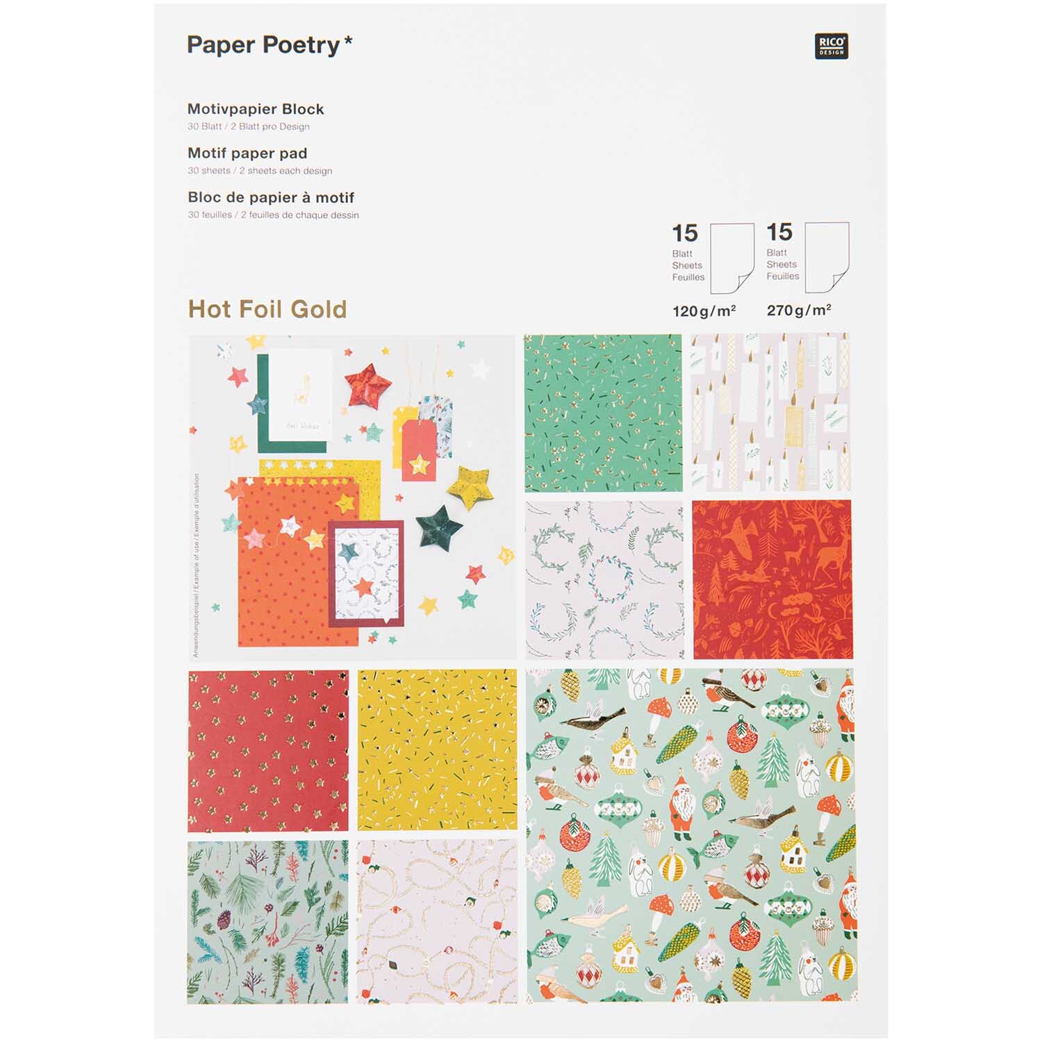 Paper Poetry Motivpapier Nostalgic Christmas classic 30 Blatt