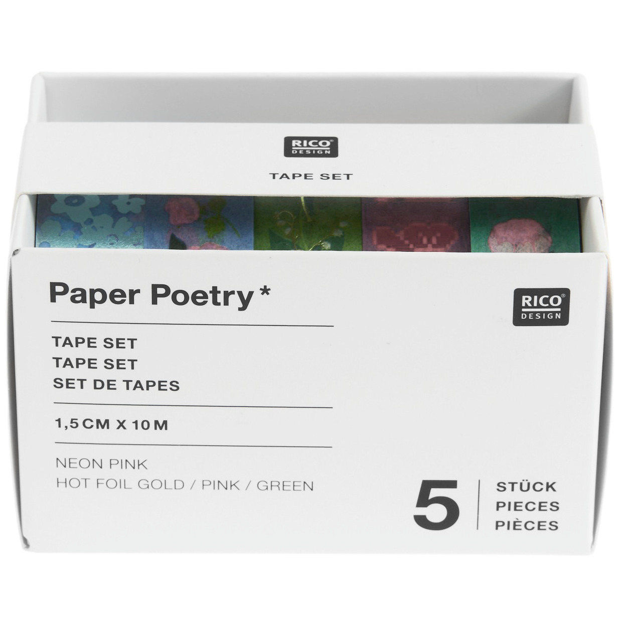 Paper Poetry Tape Set La Vie En Rose Grün/Blau