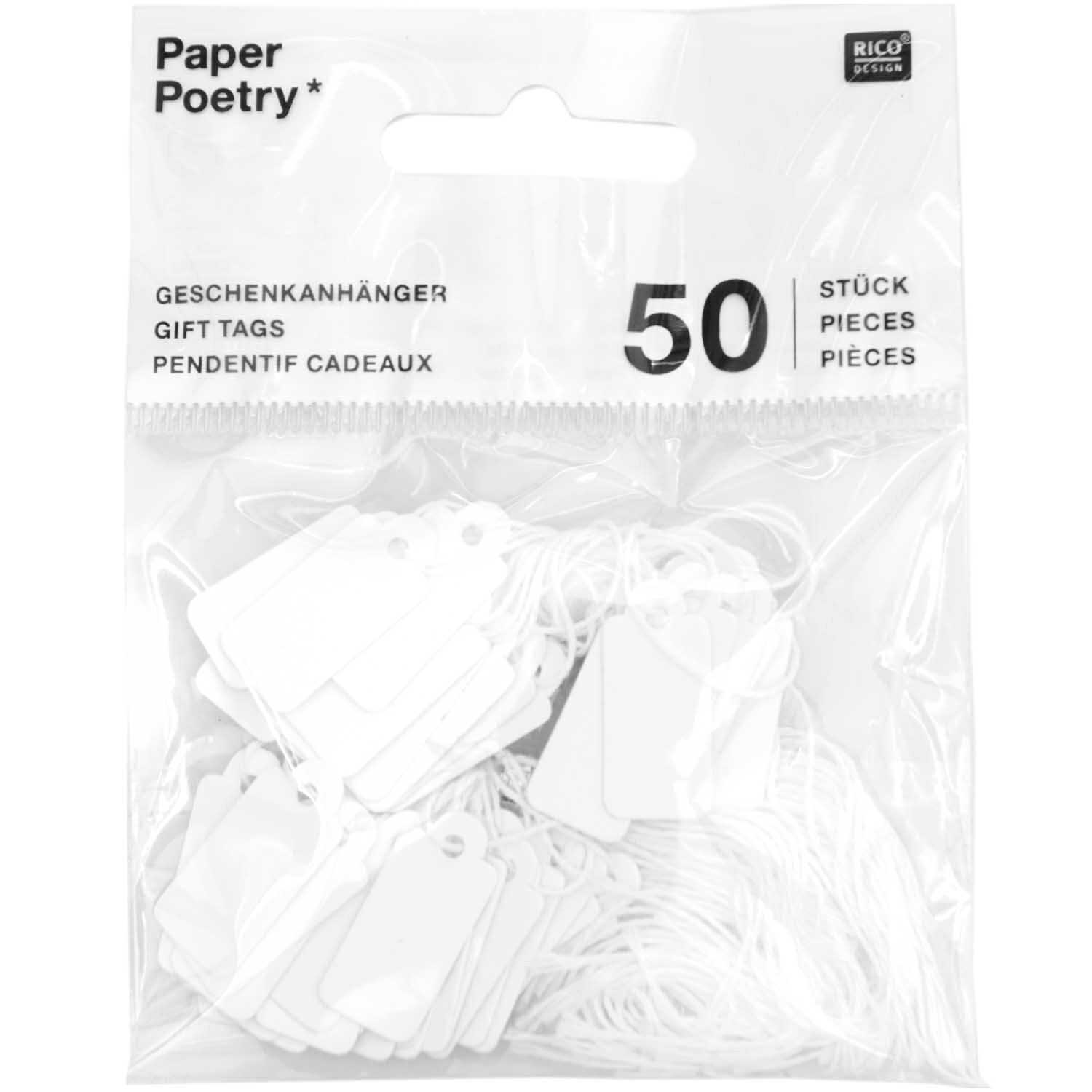 Paper Poetry Geschenkanhänger weiß