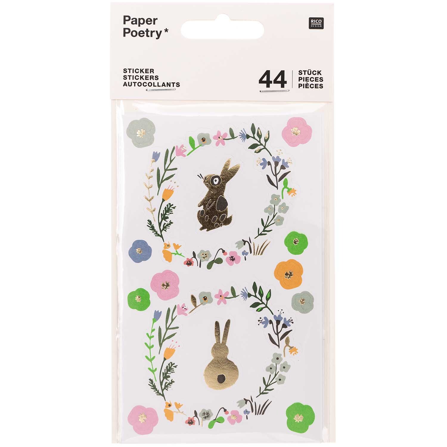 Paper Poetry Sticker Bunny Hop Hasen 44 Stück