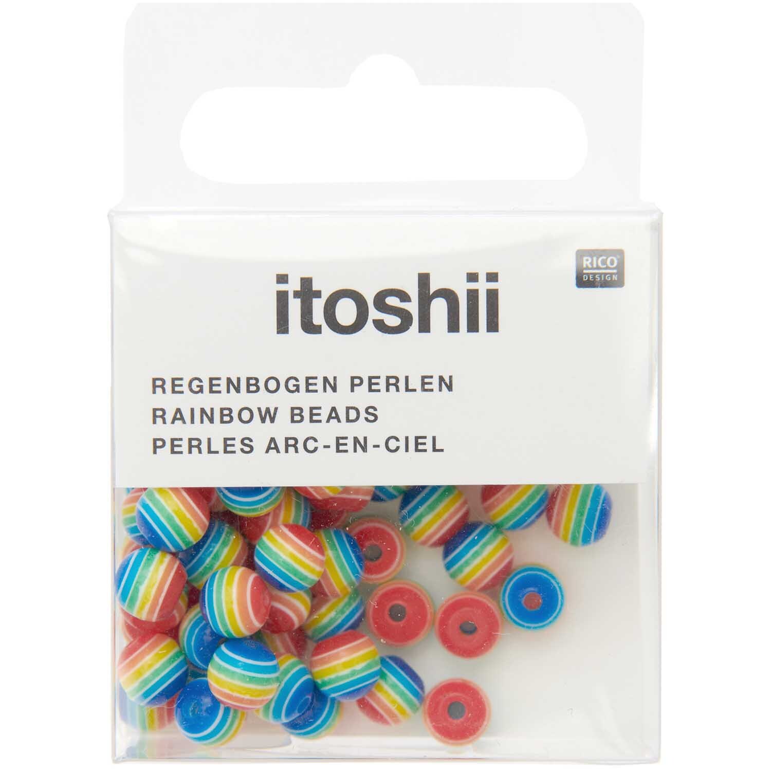 itoshii Regenbogen Perlen 6mm 80 Stück